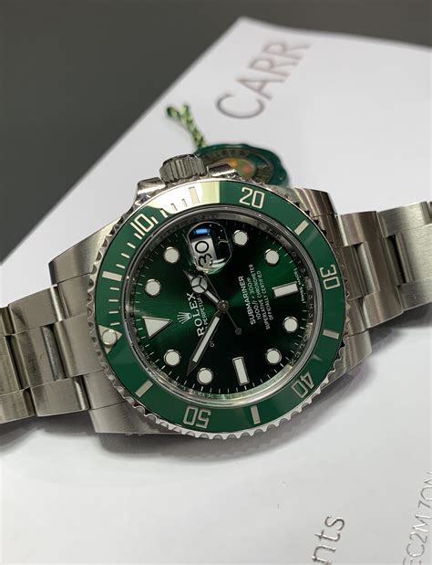 rolex submariner green dial steel men& 39|Rolex Submariner green dial price.